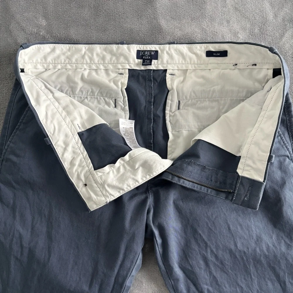 J. Crew Flex‎ Slim Fit Mens Chino Pants Blue Casual Trousers 36x32